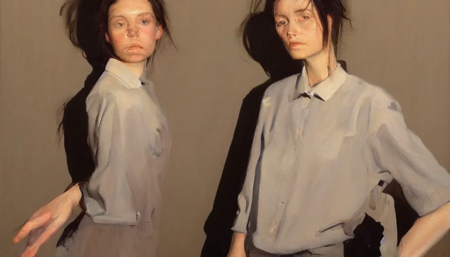 Image similar to painting by borremans, terri hall posing, detailed, stunning