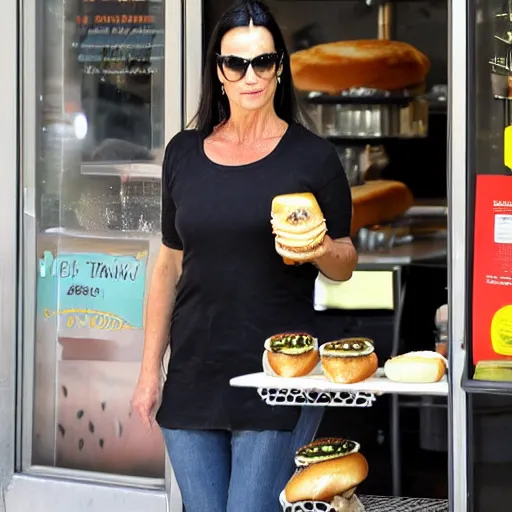 Image similar to Italian Demi Moore and her breakfast sandwich restaurant