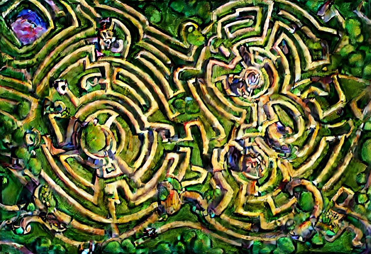 Image similar to top view drawn labyrinth beautiful artistic digital artwork by artist lurid. ( 2 0 2 2 ), gediminas pranckevicius