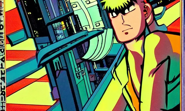 Prompt: full - color cinematic movie still from the 1 9 8 2 anime - adaptation by osamu tezuka of blade runner. science - fiction ; action ; neon ; gritty ; dystopian ; detective mystery.