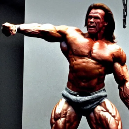 Image similar to Arnold Schwarzenegger as a jedi bodybuilding