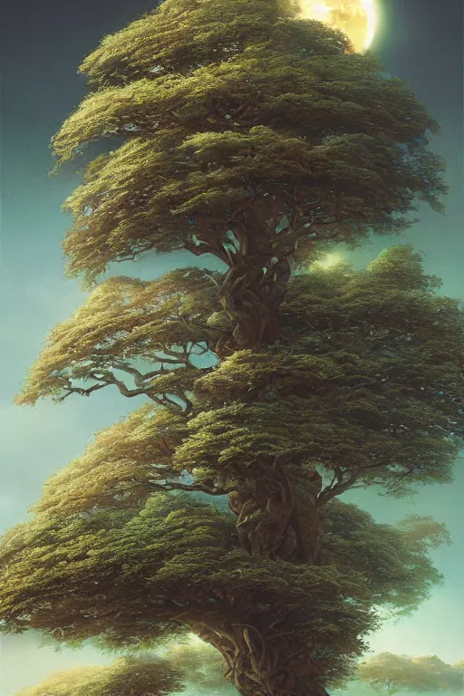 Prompt: tree, four seasons, volymetric light, detailed matte painting by noriyoshi ohrai, by charlie bowater, by mark brooks