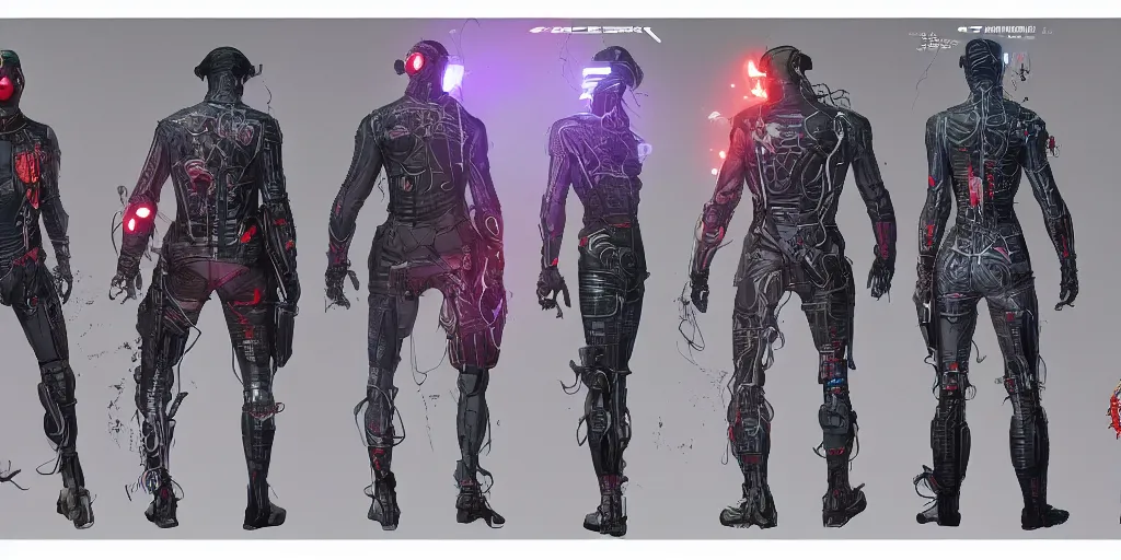 Image similar to cyberpunk spiderman, character sheet, concept design, contrast, kim jung gi, greg rutkowski, zabrocki, karlkka, jayison devadas, trending on artstation, 8 k, ultra wide angle, pincushion lens effect