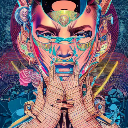 Image similar to Tristan Eaton, victo ngai, artgerm, Rhino warrior