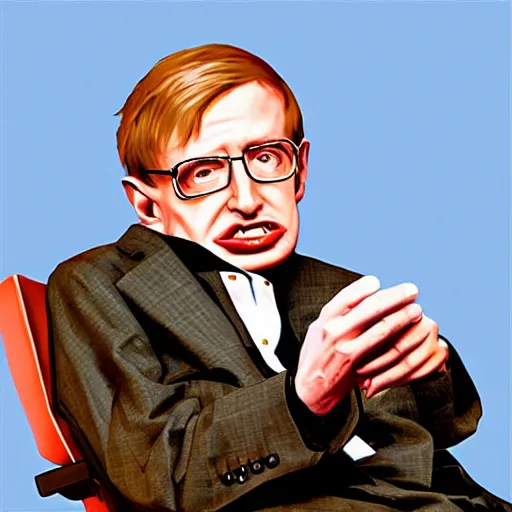 Image similar to stephen hawking in the style of craig mullins