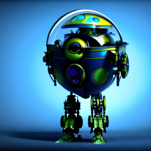 Image similar to a fish bowl mecha, photorealistic 3 d octane render, unreal engine