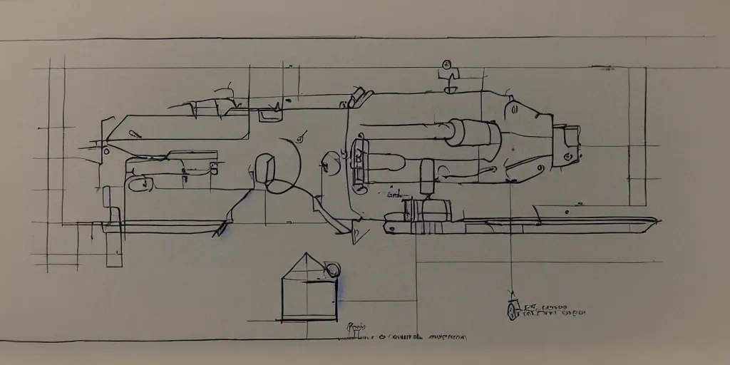 Prompt: portal gun blueprint,