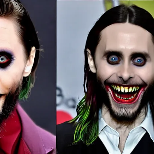 Image similar to joker jared leto and morbius jared leto