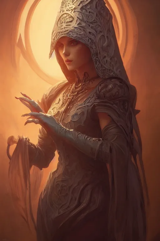 Image similar to beautiful necromancer, full body shot, hood, d & d, fantasy, intricate, elegant, highly detailed, digital painting, artstation, concept art, matte, sharp focus, illustration, hearthstone, art by artgerm and greg rutkowski and alphonse mucha, made with charcoal