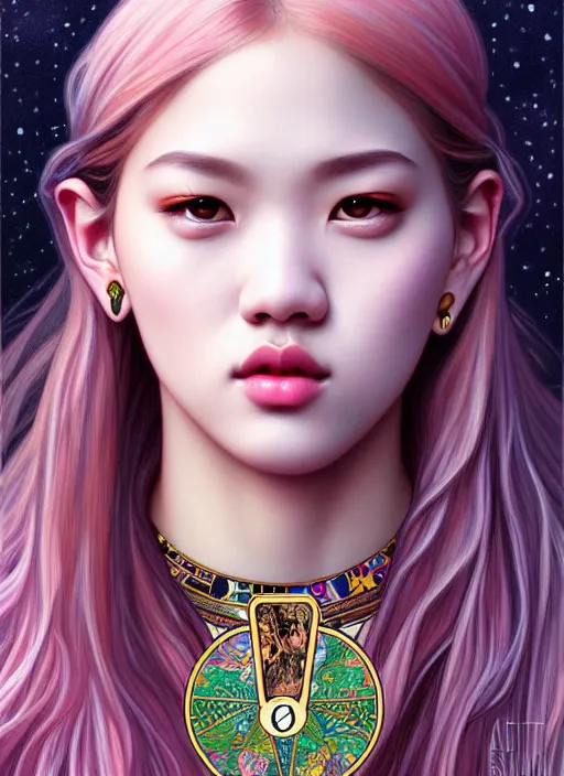 Image similar to jossi of blackpink, king, tarot card, highly detailed, digital painting, smooth, sharp focus, illustration, ultra realistic, 8 k, art by artgerm and alphonse mucha