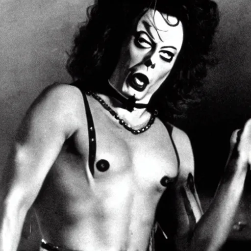Prompt: tim curry in rocky horror picture show