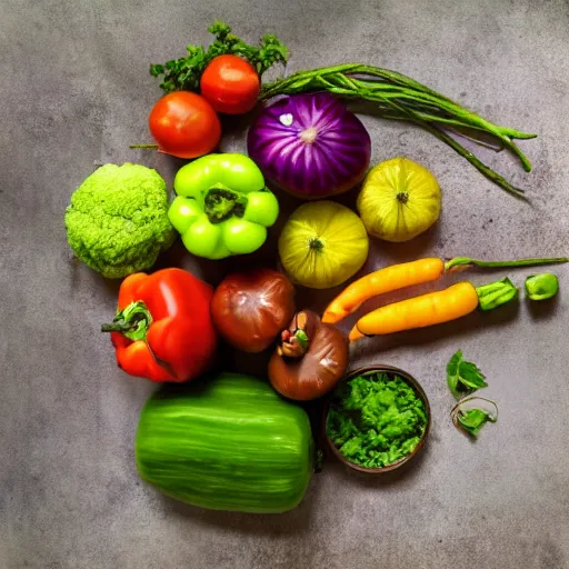 Prompt: still life vegetables