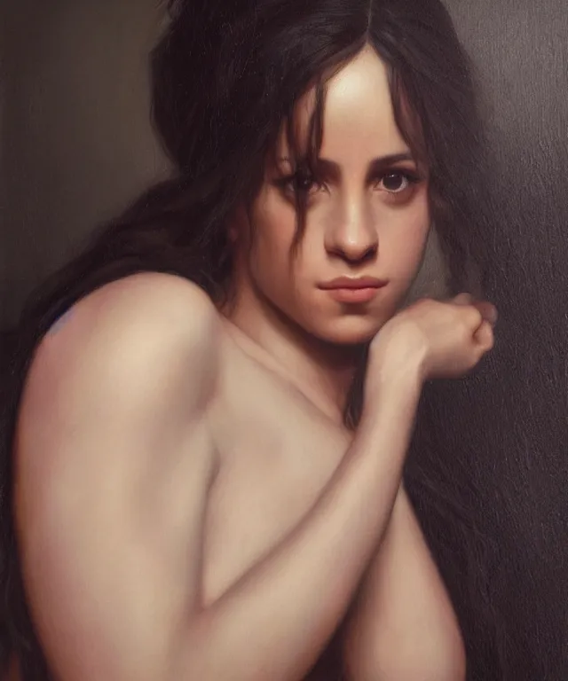 Prompt: a portrait of camila cabello by roberto ferri, dark fantasy, witcher, very detailed oil painting, masterpiece, 8 k