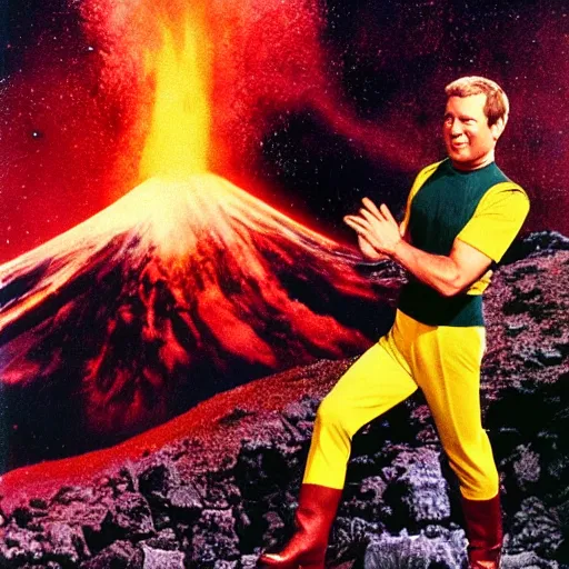 Image similar to captain kirk falling into a volcano