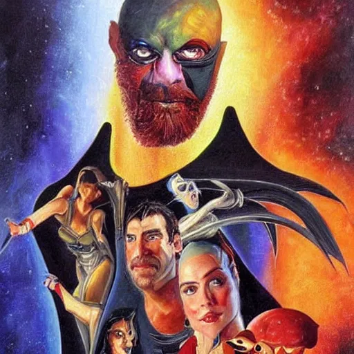 Prompt: the cast of farscape ( television show ), highly detailed painting