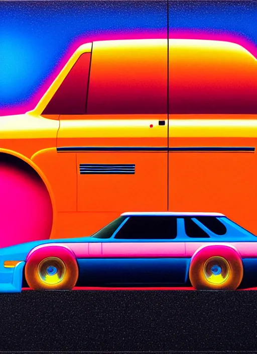 Image similar to drifting car by shusei nagaoka, kaws, david rudnick, airbrush on canvas, pastell colours, cell shaded, 8 k,