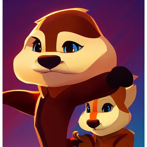 Image similar to face icon stylized minimalist chip'n dale : rescue rangers, loftis, cory behance hd by jesper ejsing, by rhads, makoto shinkai and lois van baarle, ilya kuvshinov, rossdraws global illumination