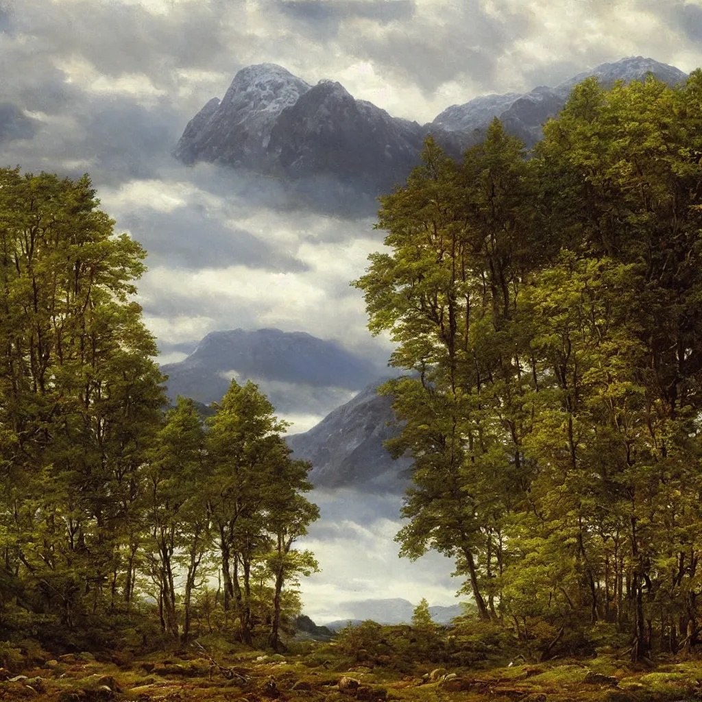 Image similar to scottish highlands, natural lighting, painting by ivan shishkin