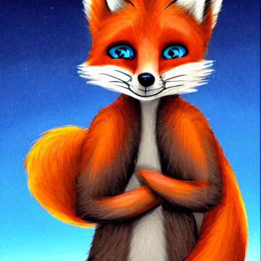 Image similar to cute furry fox, art by Silverfox