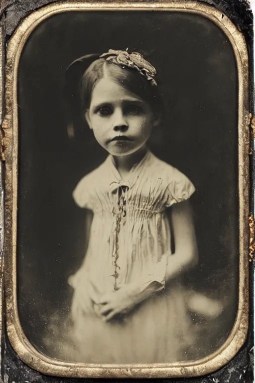 Image similar to wet plate photograph portrait of victorian child with an octopus head, dressed in a victorian - era clothing, dramatic lighting, highly detailed, smooth, sharp focus