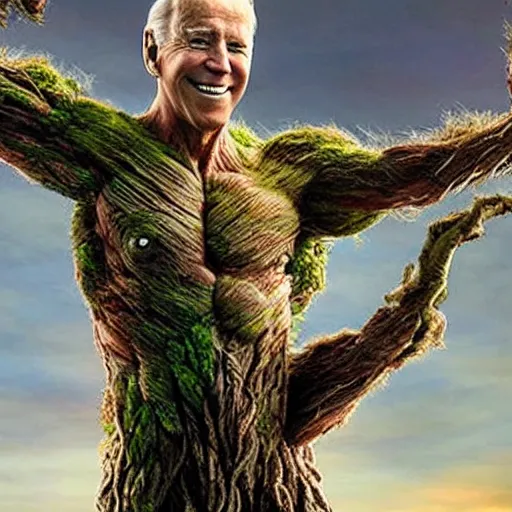 Image similar to joe biden as groot
