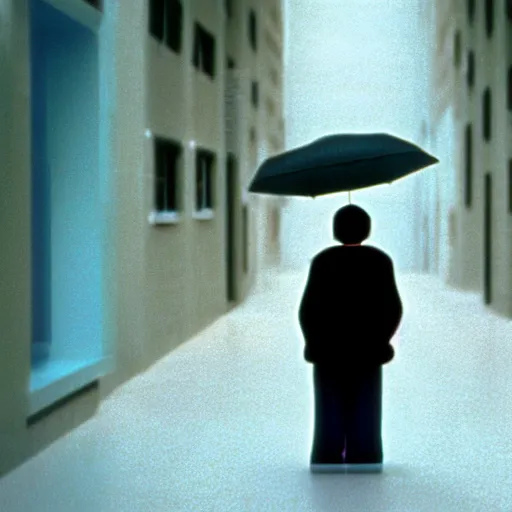 Prompt: film still from the 1995 movie 'The Wonderful Mr Nobody'. Climatic scene. Sigma 85mm f/8