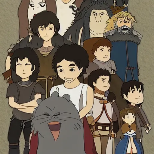 Prompt: studio ghibli adaptation of game of thrones.