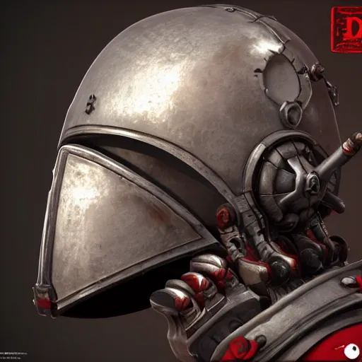 Image similar to grimdark adeptus mechanicus helmet, unreal engine, 8 k, ultra realistic, ultra detail