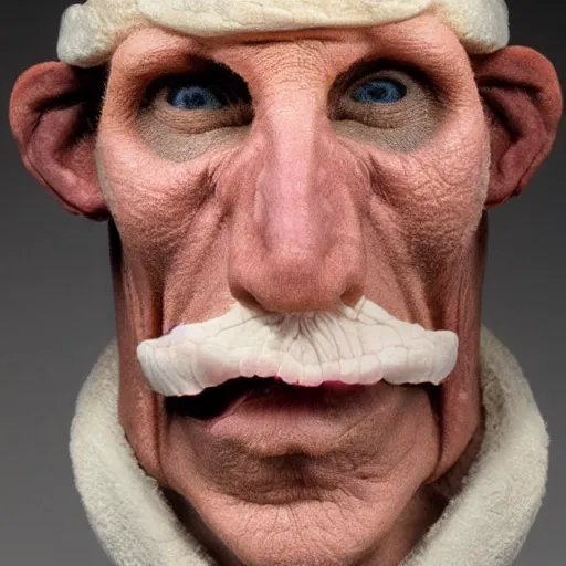 Prompt: a detailed male face by gunther von hagens