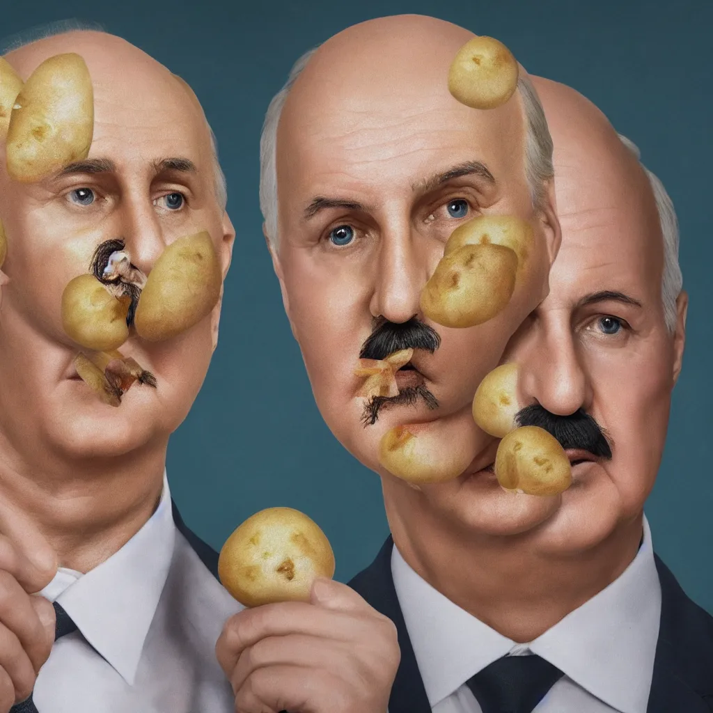 Image similar to portrait of alexander lukashenko face swapped with potato, very detailed, 4 k, professional photography