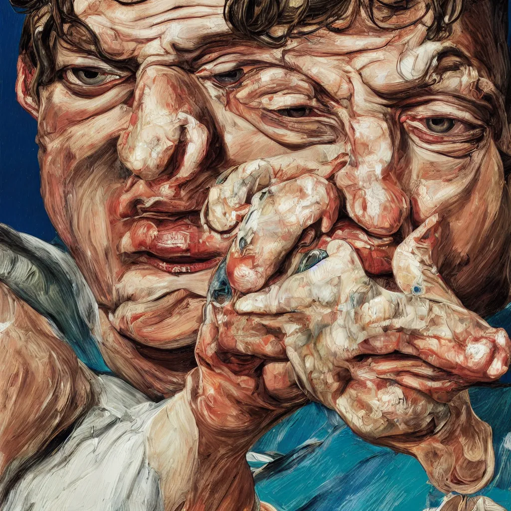 Prompt: high _ quality _ high _ detail _ painting _ by _ lucian _ freud _ and _ jenny _ saville _ hd _ a _ spanish _ bullfighter _ turquoise _ color _ photorealistic _ lighting _ - n 9