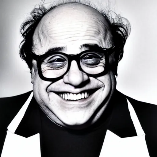 Image similar to a photograph of danny devito after a truly disastrous spaghetti incident