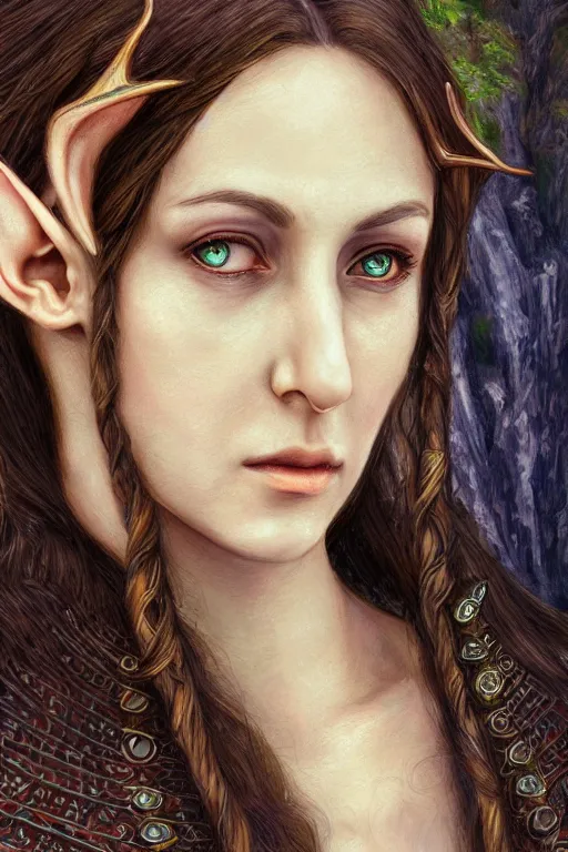 Image similar to portrait of beautiful elvish goddess , 8k, highly detailed, sharp, realistic