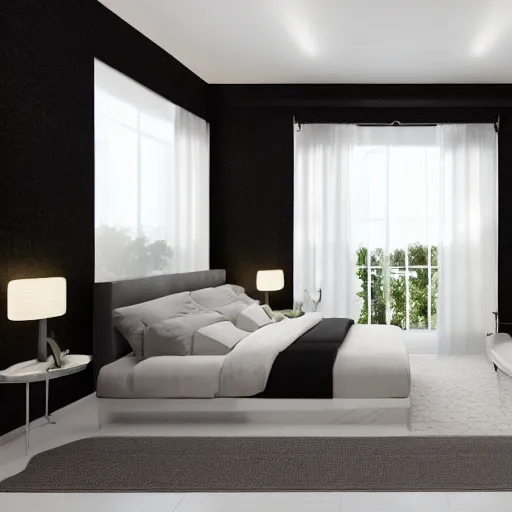 Image similar to 3 d render of bedroom of the 3 0 0 0 s