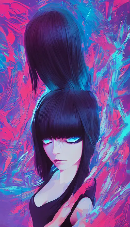 Image similar to psytrance artwork, by ilya kuvshinov