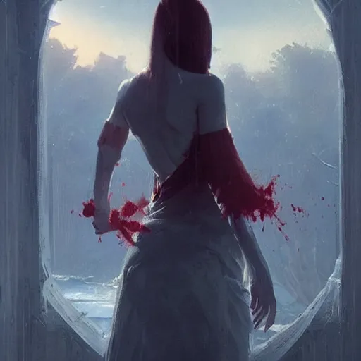 Image similar to My walls are bleeding my nails are broken but morning sunrise is so bright and splendid, sinister by Greg Rutkowski