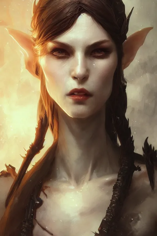 a beautiful portrait of an attractive elven succubus | Stable Diffusion ...