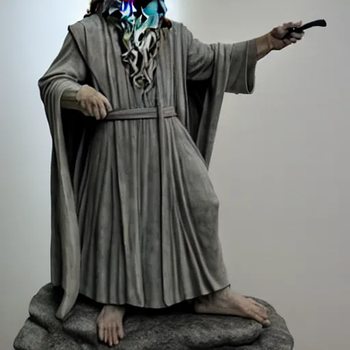 Image similar to gandalf as a greek marble statue