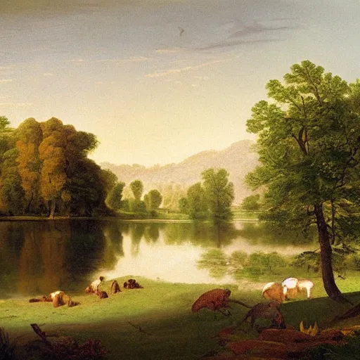 Image similar to A serene landscape in the style of Asher Brown Durand.