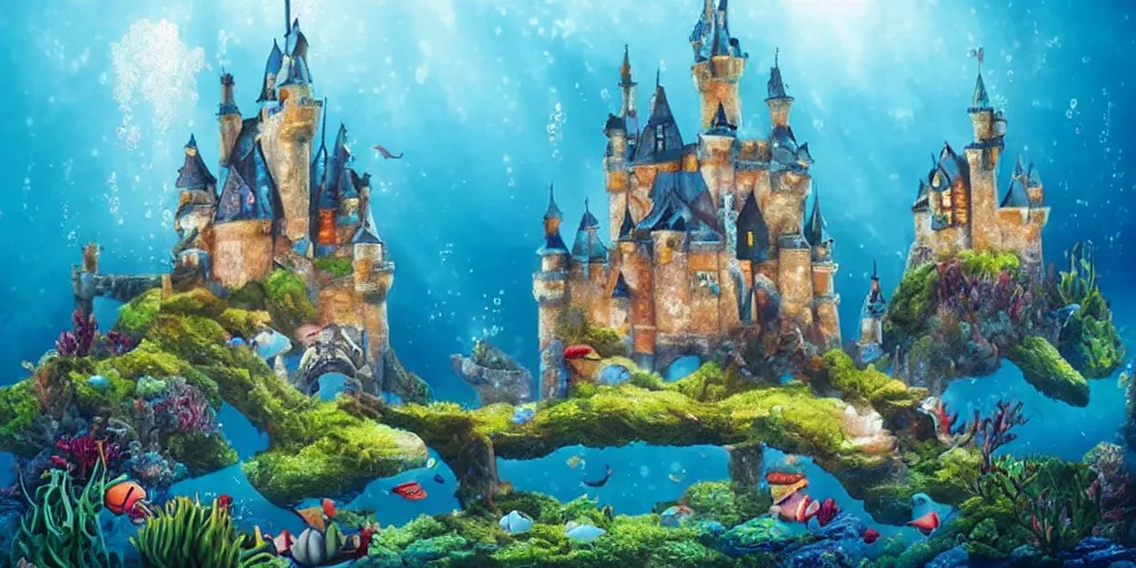 Image similar to underwater fairytale castle
