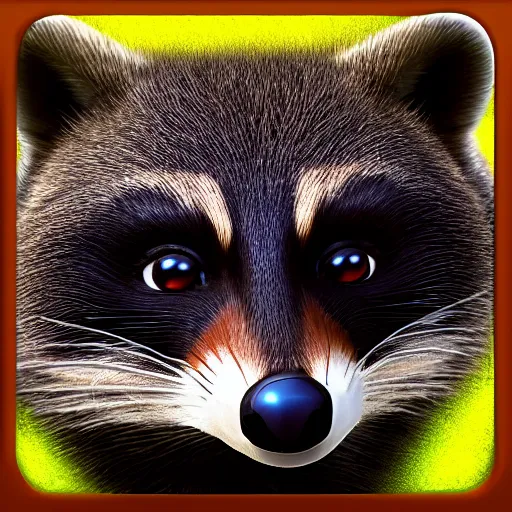 Image similar to iphone app icon for an app that controls nearby raccoons.