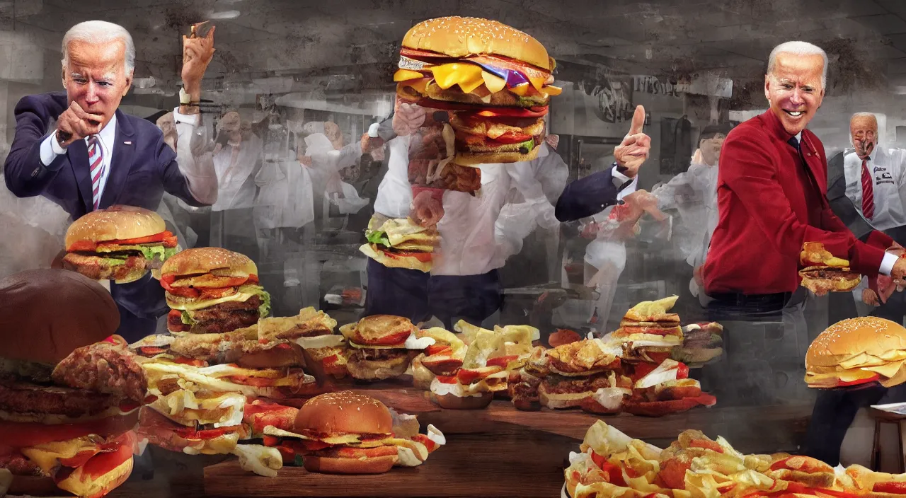 Prompt: joe biden haunting a burger king, realistic, detailed, 4 k