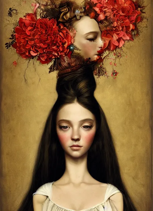 Image similar to beautiful portrait painting of a princess art style by Ray Caesar and Benjamin Lacombe, trending on Artstation, 8k, asymmetrical, Organic Painting, Matte Painting, geometric shapes, hard edges, masterpiece, face enhance, graffiti painting, fine detail, full of color, intricate detail, golden ratio illustration