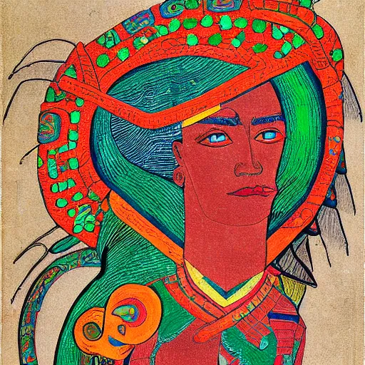 Image similar to portrait of quetzalcoatl