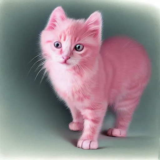 Prompt: hyperrealistic pink kitteh!