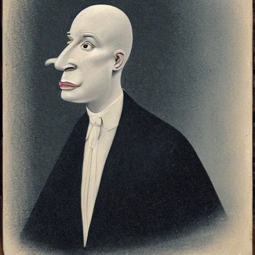 Image similar to portrait of a man with no nose