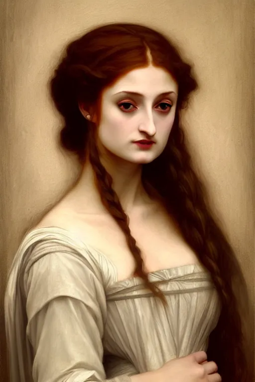 Image similar to sansa, painting by rossetti bouguereau, detailed art, artstation