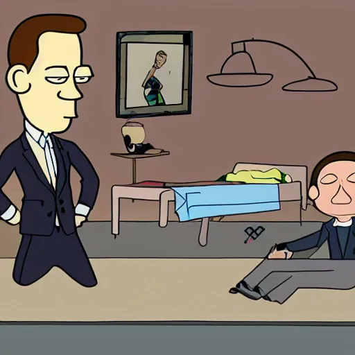 Image similar to james bond in rick and morty, illustration.