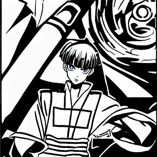 Seto Kaiba coloring book page, black and white Stable Diffusion OpenArt