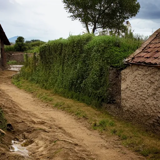 Image similar to A house in a Ditch village, photography